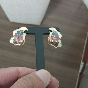 Vintage Multicolor Enamel Earrings